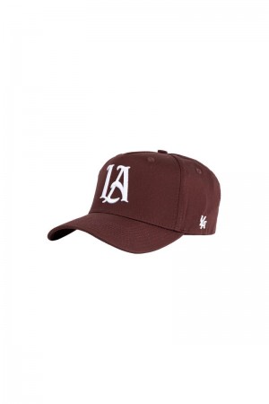 Men's YoungLA Gym 920 A-Frame LA Snapback Hat 2.0 Hats Wine | ZA8173-092 USA