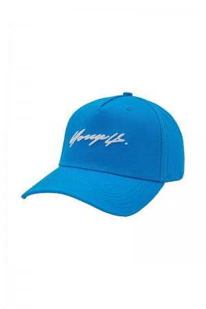 Men's YoungLA Gym 922 Signature Hats Hats Malibu Blue | CE6854-207 USA