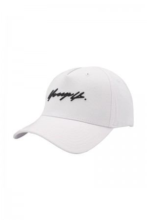 Men's YoungLA Gym 922 Signature Hats Hats White | ZB3879-046 USA