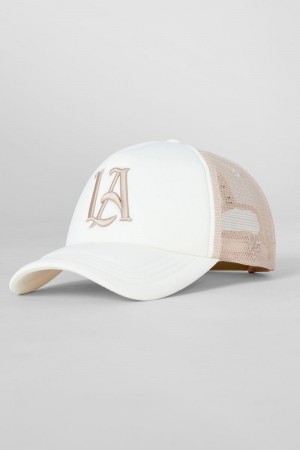 Men's YoungLA Gym 923 LA Trucker Hats Hats Off-White | RX5860-714 USA