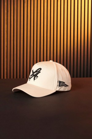 Men's YoungLA Gym 924 Drip Hats Hats Off-White | UX1473-589 USA