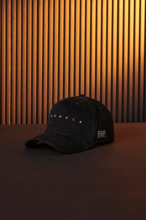 Men's YoungLA Gym 925 Corduroy Hats Hats Black | XT1862-097 USA