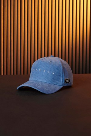 Men's YoungLA Gym 925 Corduroy Hats Hats Sky Blue | OZ4972-580 USA