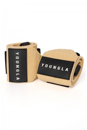 Men's YoungLA Gym 935 Heavy Duty Wrist Wraps Wrist Wraps Tan | AQ5961-407 USA