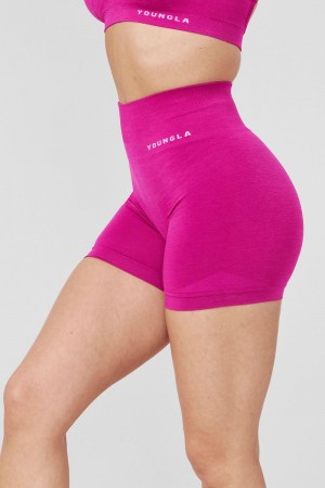 Women's YoungLA Gym W120 Core Seamless Shorts Shorts Raspberry Wine | DZ2369-450 USA