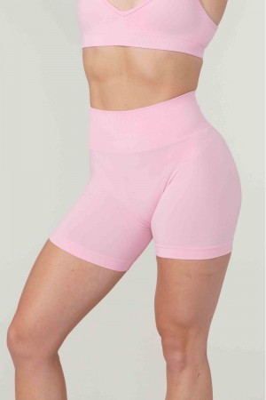 Women's YoungLA Gym W120 Core Seamless Shorts Shorts Pink Punch | HB7852-419 USA