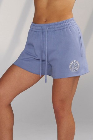 Women's YoungLA Gym W124 Teddy Shorts Shorts Kashmir Blue | LK7305-412 USA