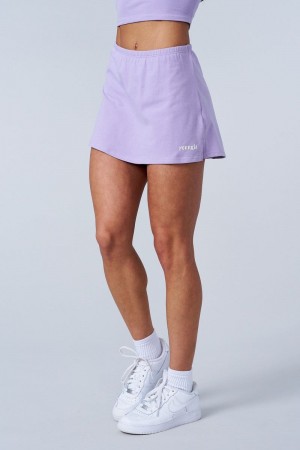 Women's YoungLA Gym W141 Love Sets Skirt Shorts Lavender | KN3029-657 USA