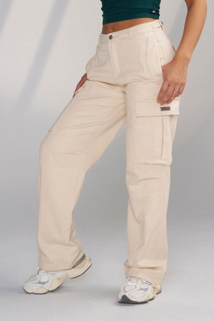 Women's YoungLA Gym W206 Metro Cargos Pants Birch | YK4236-951 USA