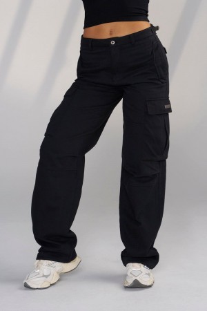 Women's YoungLA Gym W206 Metro Cargos Pants Black | SM9315-427 USA