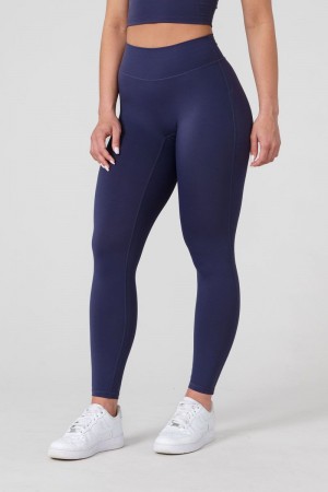 Women's YoungLA Gym W209 Level Up Leggings Leggings Forget Me Not Blue | UC2803-754 USA