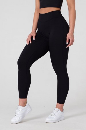 Women's YoungLA Gym W209 Level Up Leggings Leggings Black Dahlia | OG8310-692 USA