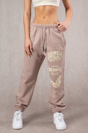 Women's YoungLA Gym W211 Dreamers Joggers Pants Dusty Mauve | TS2758-913 USA