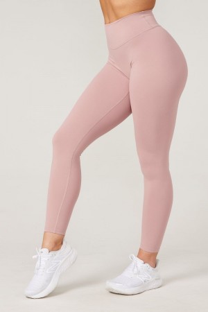 Women's YoungLA Gym W218 Powerpuff Leggings Leggings Mauve Pink | LZ5920-618 USA