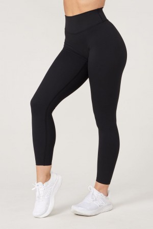 Women's YoungLA Gym W218 Powerpuff Leggings Leggings Black | DO6182-304 USA