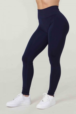 Women's YoungLA Gym W220 Core Seamless Leggings Leggings Evening Blue | XL9263-045 USA