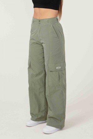 Women's YoungLA Gym W222 Retro Cargo Joggers Pants Eucalyptus | YA3105-284 USA