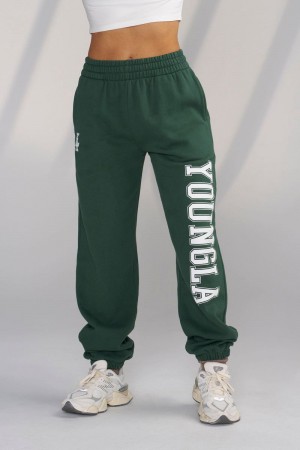 Women's YoungLA Gym W223 Campus Joggers Joggers Green | BA4139-560 USA