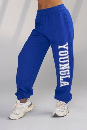 Women's YoungLA Gym W223 Campus Joggers Joggers Royal Blue | JT4586-190 USA