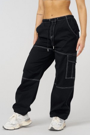 Women's YoungLA Gym W225 Streak Cargos Pants Black | MD4190-365 USA