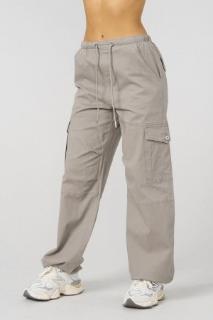 Women's YoungLA Gym W225 Streak Cargos Pants Stone | TL1049-857 USA