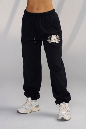 Women's YoungLA Gym W226 Teddy Jogger Joggers Black | YE8460-271 USA