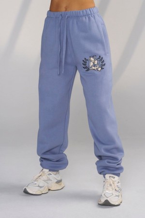 Women's YoungLA Gym W226 Teddy Jogger Joggers Kashmir Blue | SH6058-239 USA