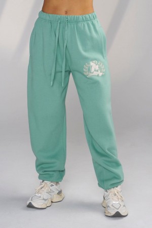 Women's YoungLA Gym W226 Teddy Jogger Joggers Moss Green | IH0915-362 USA