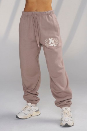 Women's YoungLA Gym W226 Teddy Jogger Joggers Vintage Taupe | CF3814-592 USA