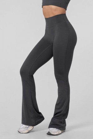 Women's YoungLA Gym W227 Curve Flare Leggings Leggings Charcoal | AD9136-745 USA