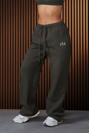 Women's YoungLA Gym W229 Urban Straight Leg Jogger Pants Forest Night | ZE0391-847 USA