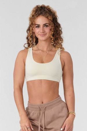 Women's YoungLA Gym W303 Sculpt Bra Bras Bone | FA1495-683 USA