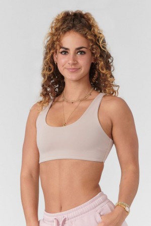 Women's YoungLA Gym W303 Sculpt Bra Bras Dusty Mauve | LV9532-704 USA