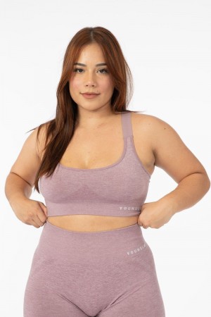 Women's YoungLA Gym W308 Seamless Sports Bra Bras Purple Dove | UM6374-102 USA