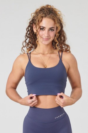 Women's YoungLA Gym W310 Progress Sports Bra Bras Forget Me Not Blue | YP4629-350 USA