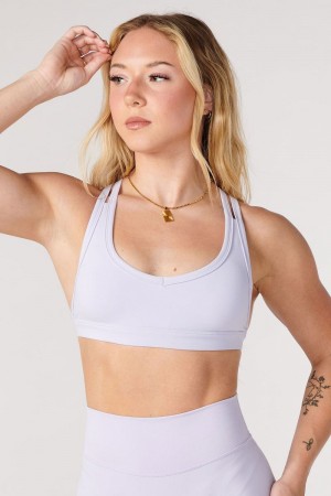 Women's YoungLA Gym W318 Effortless Sports Bra Bras Baby Lavender | FL4163-982 USA