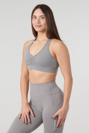 Women's YoungLA Gym W320 Power Backless Sports Bra Bras Stone Grey | HT3794-610 USA