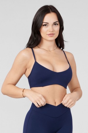 Women's YoungLA Gym W324 Vital Sports Bra Bras Midnight Blue | UY7519-283 USA