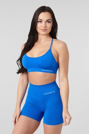 Women's YoungLA Gym W329 Core Seamless scoop neck bra Bras Bonnie Blue | IS1605-239 USA