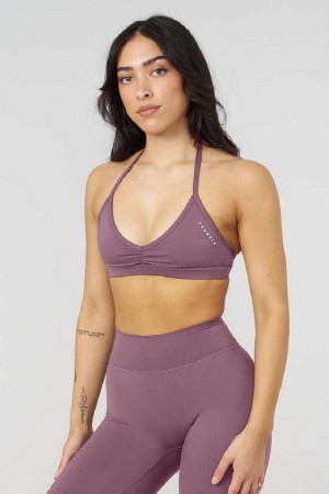 Women's YoungLA Gym W335 Urban V-Neck Bra Bras Eggplant | SQ4089-231 USA