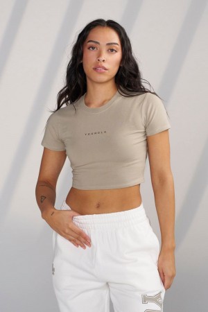 Women's YoungLA Gym W435 OG Baby Shirt Shirts Olive Khaki | CQ9572-468 USA