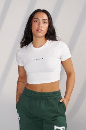 Women's YoungLA Gym W435 OG Baby Shirt Shirts White / Green | KW2396-085 USA