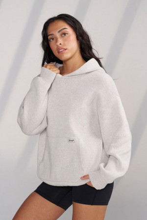 Women's YoungLA Gym W514 Bella sweater hoodie Hoodies Oatmeal | UT8405-127 USA