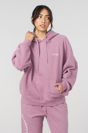 Women's YoungLA Gym W516 Revolve Hoodie Hoodies Crushed Mauve | JM9473-052 USA