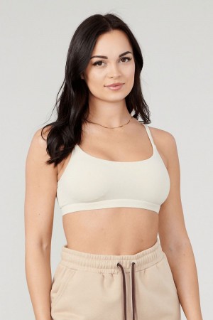 Women's YoungLA Gym W601 Everyday Bra Bras Bone | RF1923-758 USA