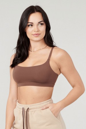 Women's YoungLA Gym W601 Everyday Bra Bras Milk Chocolate | YS8012-437 USA