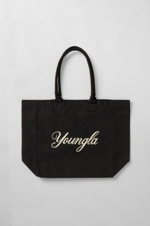 Women's YoungLA Gym W603 Explorer Tote Bag Bags Black | MY8253-914 USA