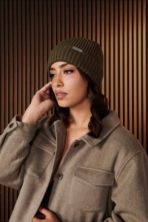 Women's YoungLA Gym W901 Urban Beanie Beanies Forest Night | WX6401-379 USA