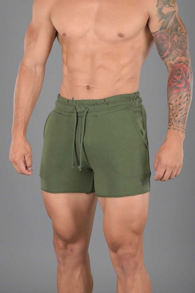 Men\'s YoungLA Gym 102 Bodybuilding French Terry Shorts Shorts Green | XW9170-536 USA