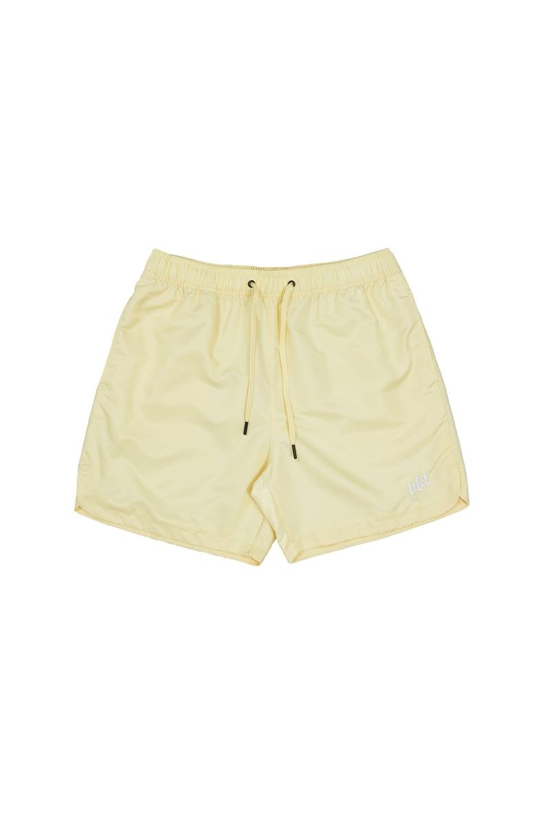 Men\'s YoungLA Gym 123 Pastel Flow Shorts Shorts Pastel Yellow | UX8591-732 USA